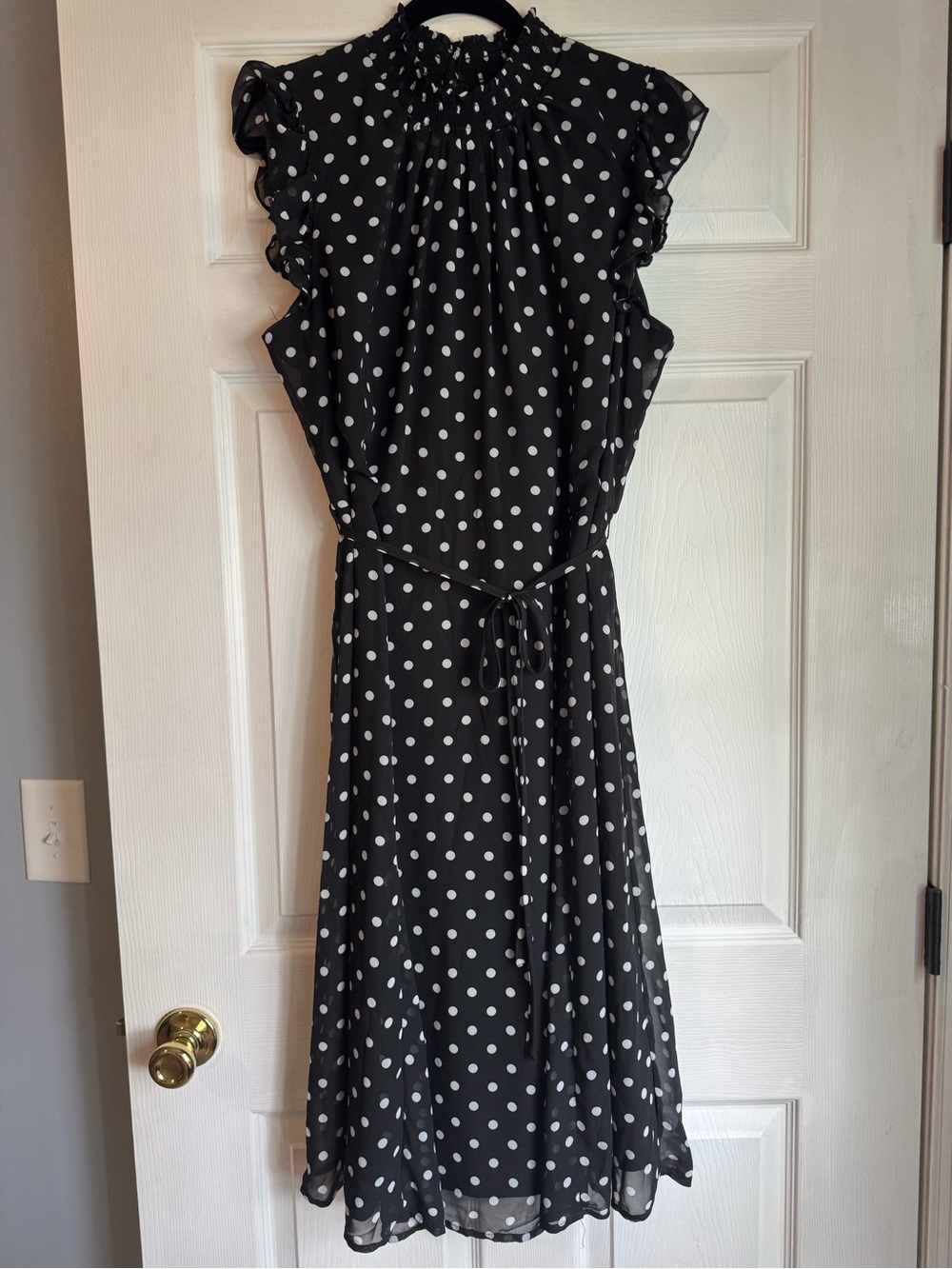 Nina Leonard Smock Chiffon Midi Dress
